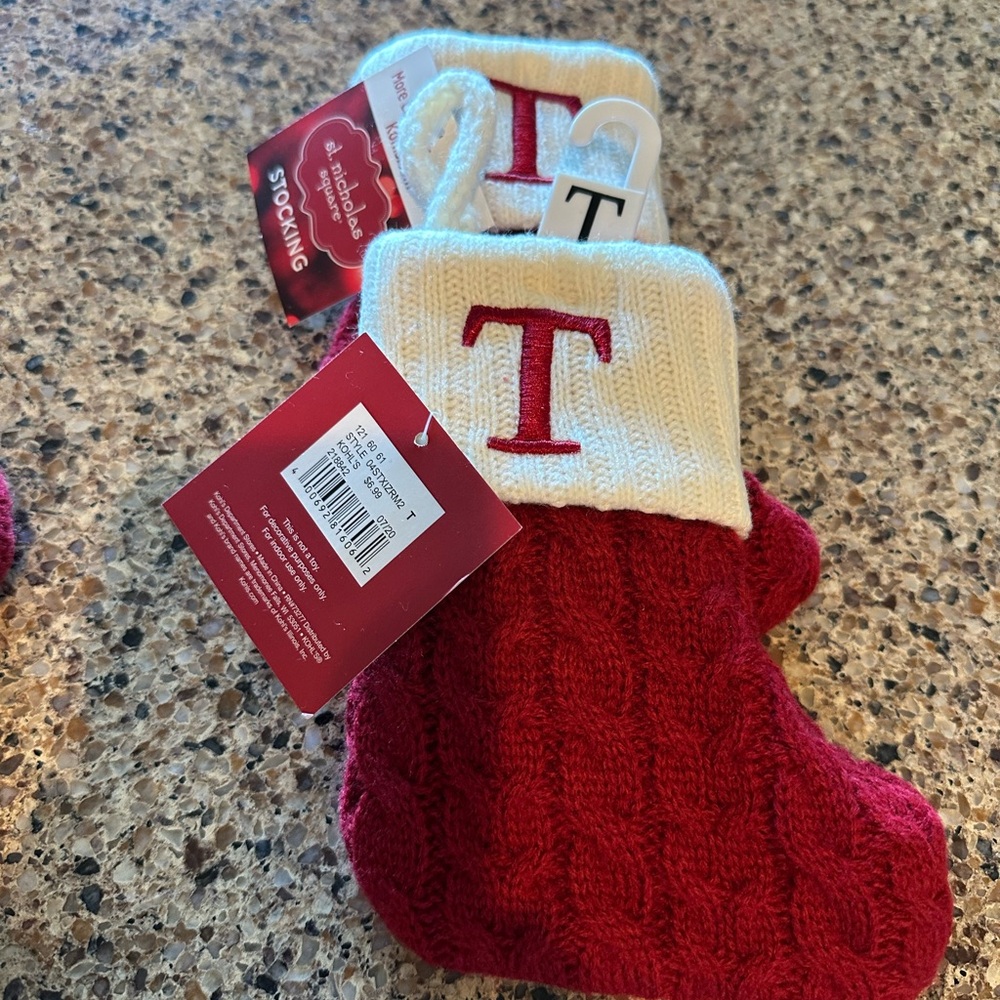 St. Nicholas Square Red and White Knit small size stocking